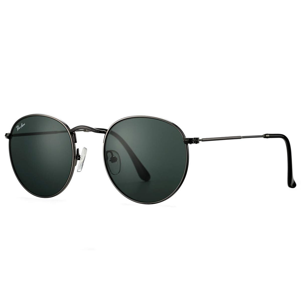 Rairan Retro Round Crystal Lens Sunglasses – Gun Black | Urban Concept