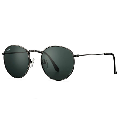 Rairan Retro Round Crystal Lens Sunglasses – Gun Black | Urban Concept